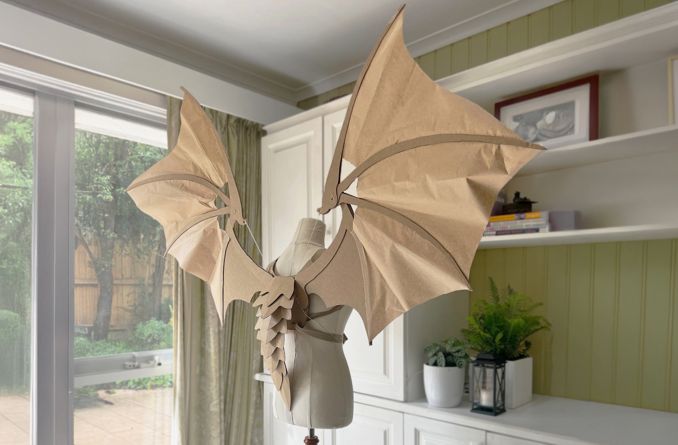 Cardboard paper dragon wings 