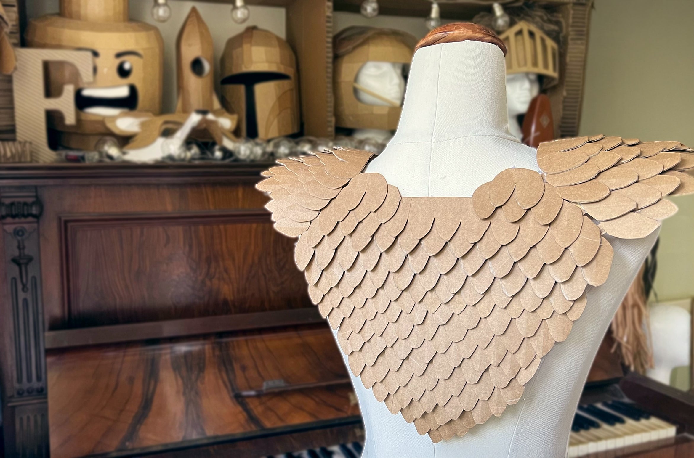 A Cardboard Dragon Scaled vest free template