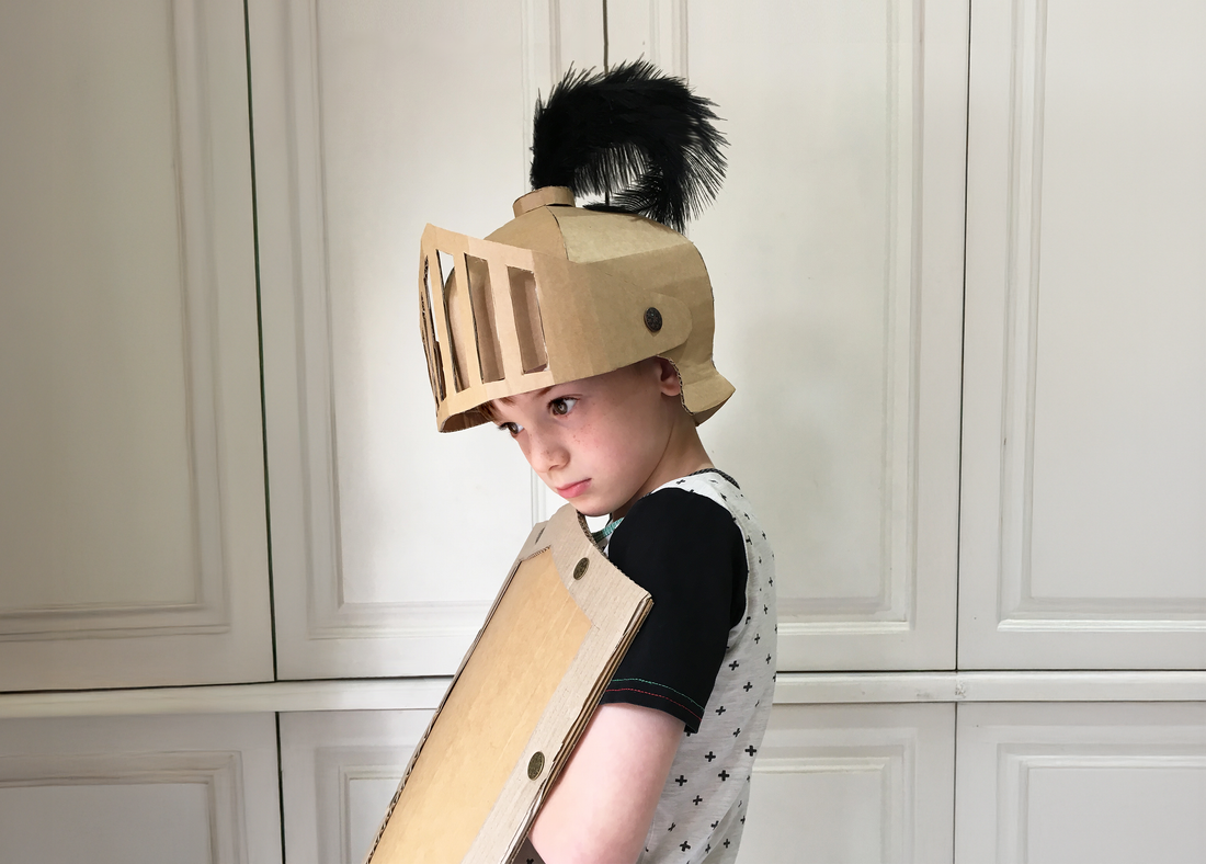 Digital Cardboard template for knights helmet.