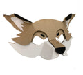Cardboard fox mask on a white background