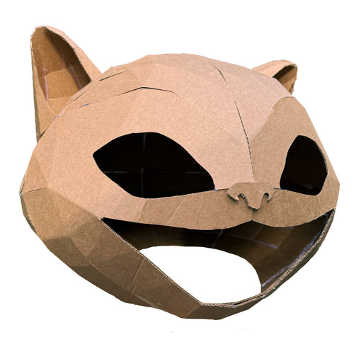 Cardboard cat mask on a white background