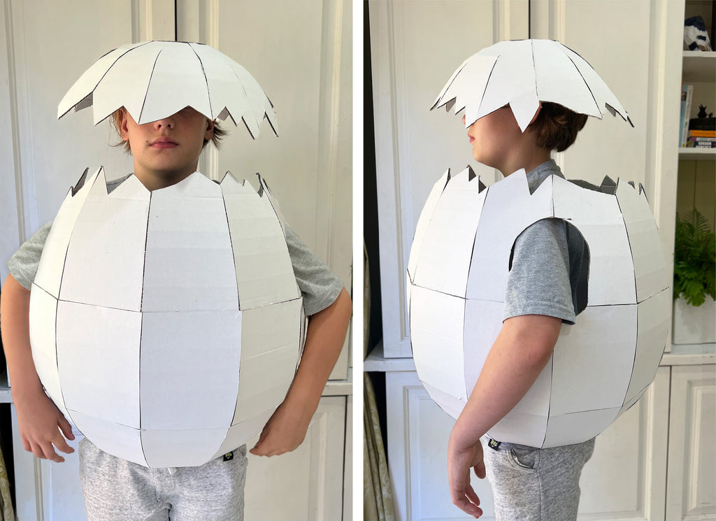 Person wearing a Easter egg costume inside