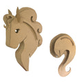 DIY Cardboard Unicorn Head and tail for a cardboard box costume.